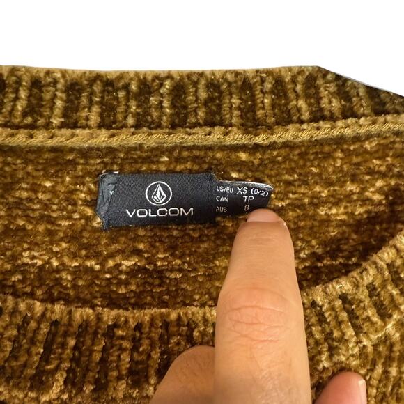 Volcom True To This Sweater Womens XS Multicolor Striped Chenille Long Sleeve - Picture 6 of 10